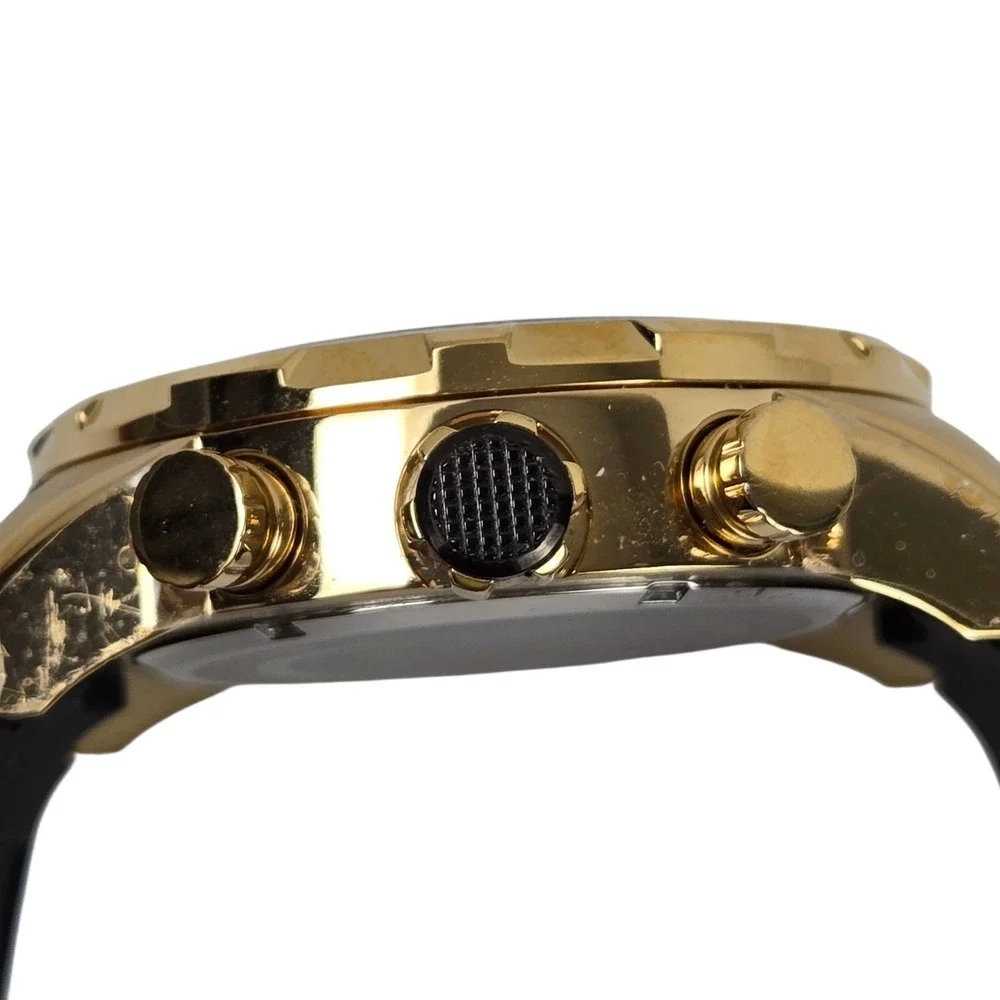 Invicta Men's Speedway Quartz Chrono 100m Gold Tone & Silicone Watch 26301 NICE